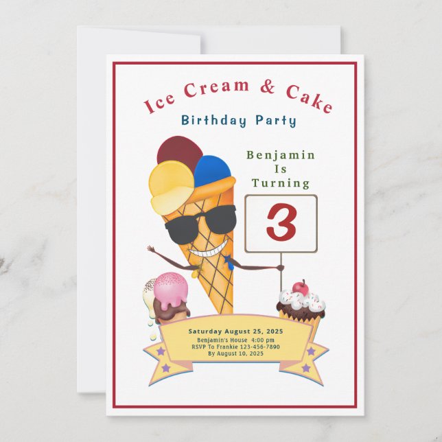 Kinder Geburtstagsparty Spaß Niedlich Einladung (Vorderseite)