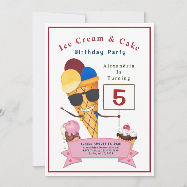 Kinder Geburtstagsparty Spaß Niedlich Einladung (Vorderseite)