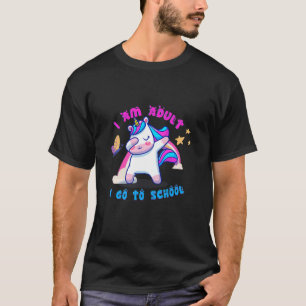 Kinder gehen zur Schule niedliches Einhorn mit ein T-Shirt