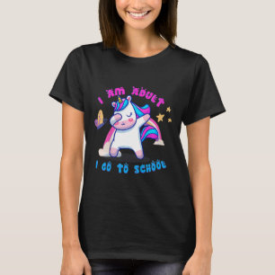 Kinder gehen zur Schule niedliches Einhorn mit Reg T-Shirt