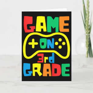 Kinder gehen zurück zur Schule Videospiel auf Game Karte