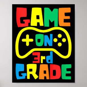 Kinder gehen zurück zur Schule Videospiel auf Game Poster
