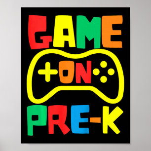 Kinder gehen zurück zur Schule Videospiel auf Game Poster