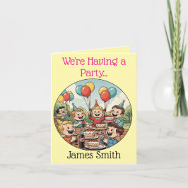 Kinder genießen ihre Kuchen, Sodas und Balloons Ankündigung