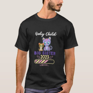Kinder Geschwister Big Sister 2023 niedliche Katze T-Shirt