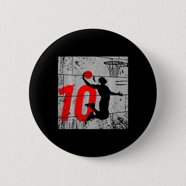 Kinder gestört 12 Jahre alt 12. Basketball Geburt Button (Vorderseite)