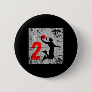 Kinder gestört 2 Jahre alt 2. Basketball Geburtsta Button