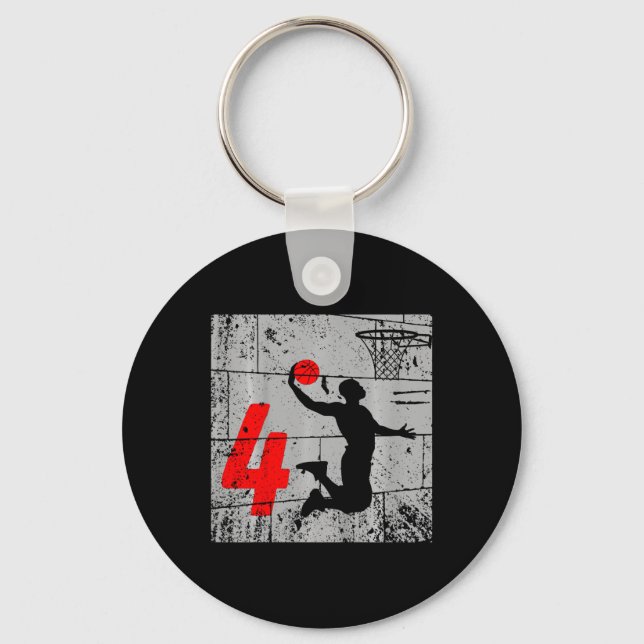 Kinder gestört 4 Jahre alt 4. Bysketbyll Geburtsta Schlüsselanhänger (Vorderseite)