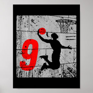 Kinder gestört 9 Jahre alt 9. Bysketbyll Geburtsta Poster