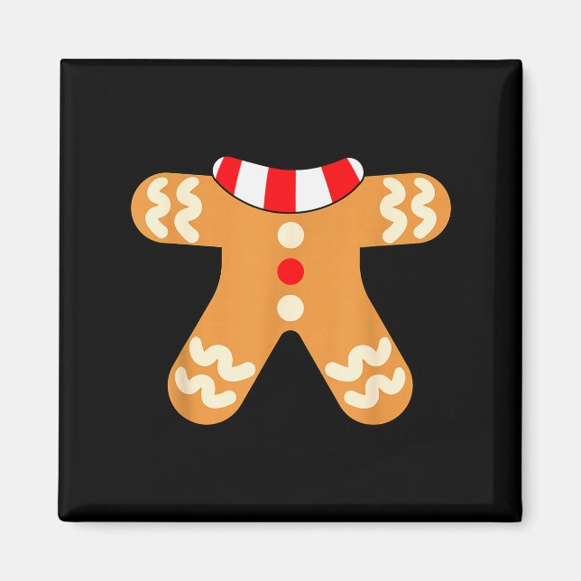 Kinder-Gingerbread-Mann-Kostüm passend zu Weihnach Magnet (Vorne)