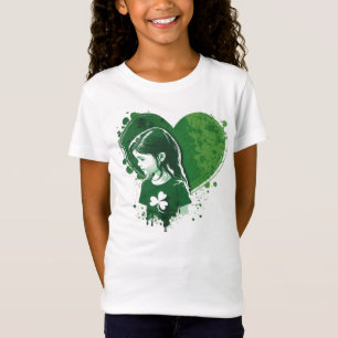 Kinder Girls Herz St Patricks Day Shirt