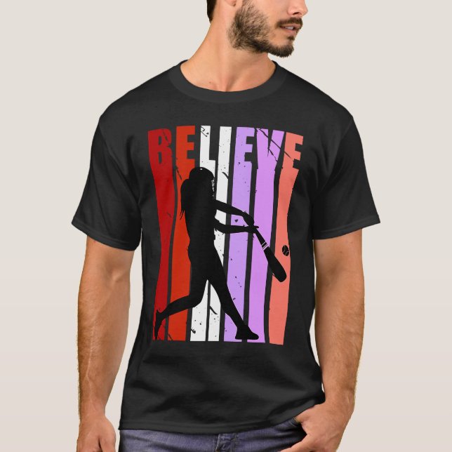 Kinder glauben Baseball-Kampfexperte Geburtstag Co T-Shirt (Vorderseite)