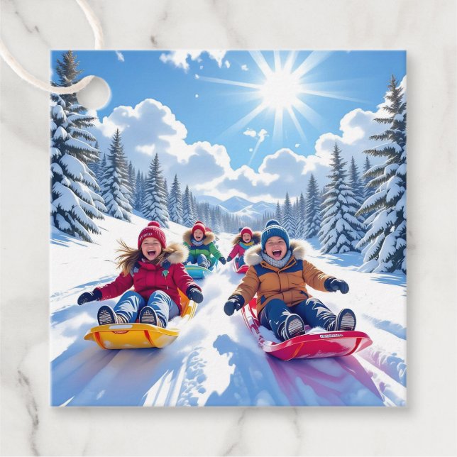Kinder Glegendär Winterspass pur Geschenkanhänger (Vorderseite)