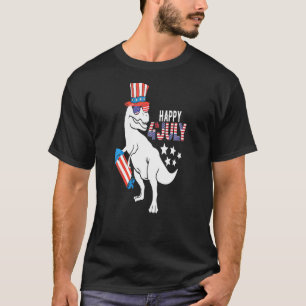 Kinder glücklich 4. Juli Jungen Kleinkind Trex Din T-Shirt