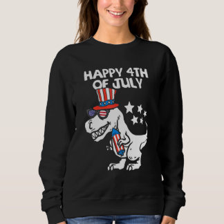 Kinder glücklich 4. Juli T-Rex Dino Dinosaurier Ba Sweatshirt