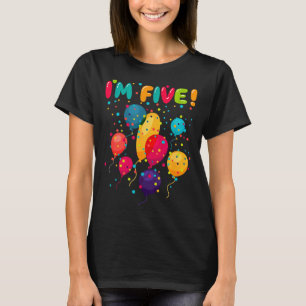 Kinder glücklich 5 fünfter Geburtstag Party Luftba T-Shirt