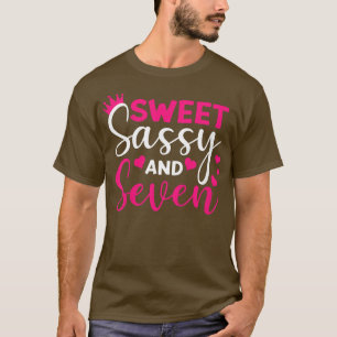 Kinder glücklich 7. Geburtstag Sweet Sassy und Sev T-Shirt