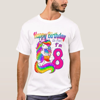 Kinder glücklich Geburtstag für mich bin ich 8 Jah T-Shirt