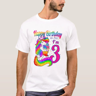 Kinder glücklich Geburtstag zu mir bin ich 3 Jahre T-Shirt