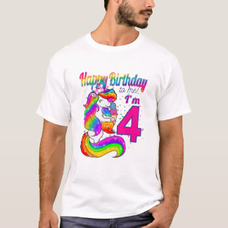 Kinder glücklich Geburtstag zu mir bin ich 4 Jahre T-Shirt