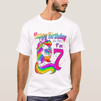 Kinder glücklich Geburtstag zu mir bin ich 7 Jahre T-Shirt