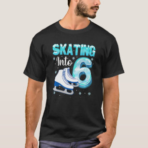 Kinder glücklich Geburtstags Ice Skaten 6. Geburts T-Shirt