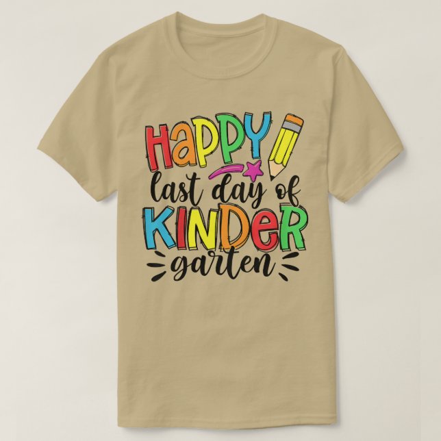 Kinder glücklich Letzten Tag Kindergarten Shirt fü (Design vorne)