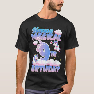 Kinder glücklich magisch 9. Geburtstag Fliegendes T-Shirt