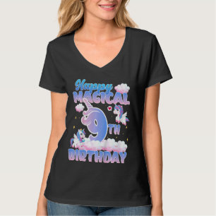 Kinder glücklich magisch 9. Geburtstag Fliegendes T-Shirt