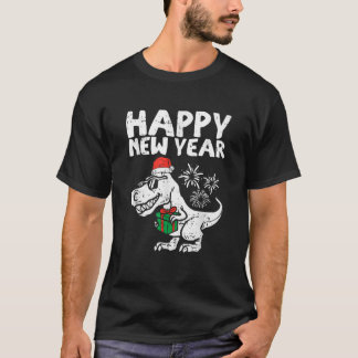 Kinder glücklich Neues Jahr T Rex Dino Dinosaurier T-Shirt