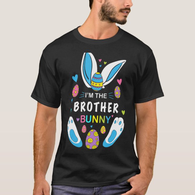 Kinder glücklich Ostern im Brother Bunny Ears Funn T-Shirt (Vorderseite)