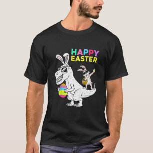 Kinder glücklich Ostern T Rex Dino Dabbing Rabbit T-Shirt