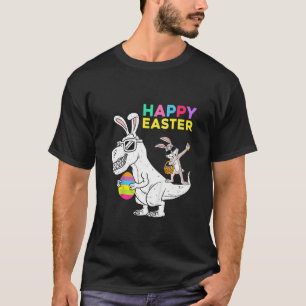 Kinder glücklich Ostern T Rex Dino Dabbing Rabbit T-Shirt