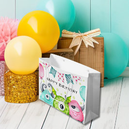 Kinder glücklich zum Geburtstag Niedliche Monster Große Geschenktüte