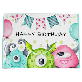 Kinder glücklich zum Geburtstag Niedliche Monster Große Geschenktüte