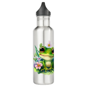 Kinder glücklichen grünen Frosch Edelstahlflasche
