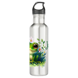 Kinder glücklichen grünen Frosch Edelstahlflasche