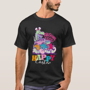 Kinder glücklicher Osterrex Monster Truck Dinosaur T-Shirt
