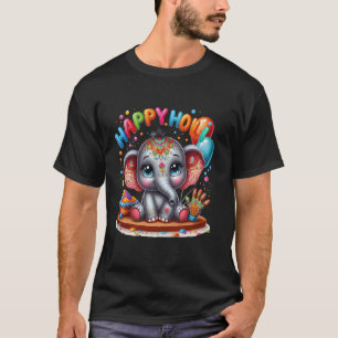 Kinder glückliches Holi-Fest Indien Farbe Elephant T-Shirt