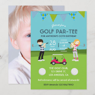 Kinder-Golf-Themen-Geburtstagsfeier Foto-Einladung Einladung