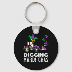 Kinder graben Mardi Gras Bulldozer LKW Niedliche J Schlüsselanhänger