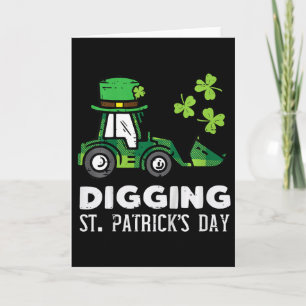 Kinder graben St. Patricks Day LKW Bulldozer Klein Karte