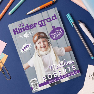 Kinder Grad Fun Kindergarten Foto Magazine Cover Ankündigung