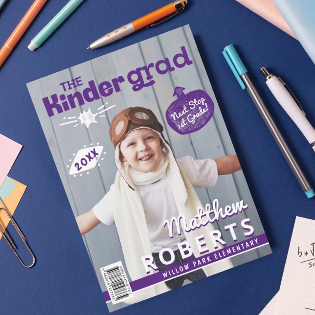 Kinder Grad Fun Kindergarten Foto Magazine Cover Ankündigung (Von Creator hochgeladen)
