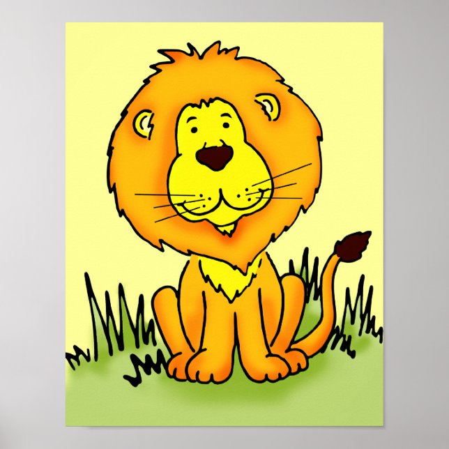 Kinder Grafik Löwe Poster (Vorne)