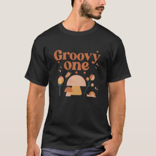 Kinder Groovy One Boho 1. Geburtstag Hippie Pilz T-Shirt