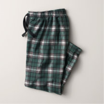 Kinder Grün und Weiß Flannel Pajama Pants