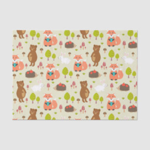 Kinder Guten Morgen Waldtiere Fox Bären Bunny Bunn Seidenpapier