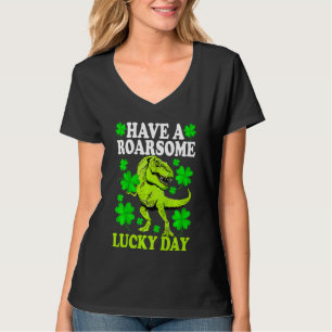 Kinder haben einen schönen Glückstag Dino St Paddy T-Shirt