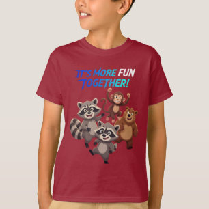 Kinder haben mehr Spaß zusammen Tiere T-Shirt
